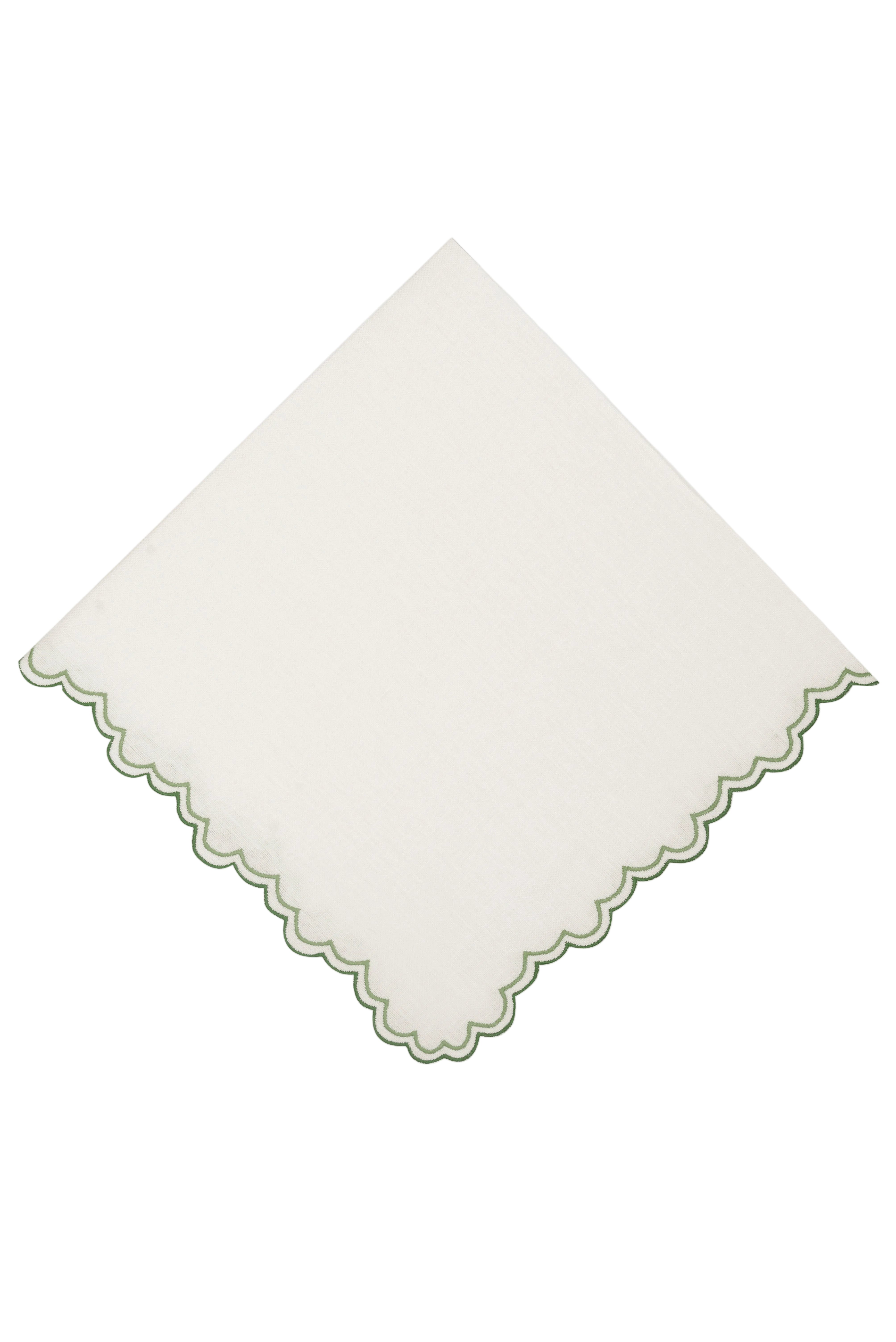 Escama Linen Dinner Napkin in Green