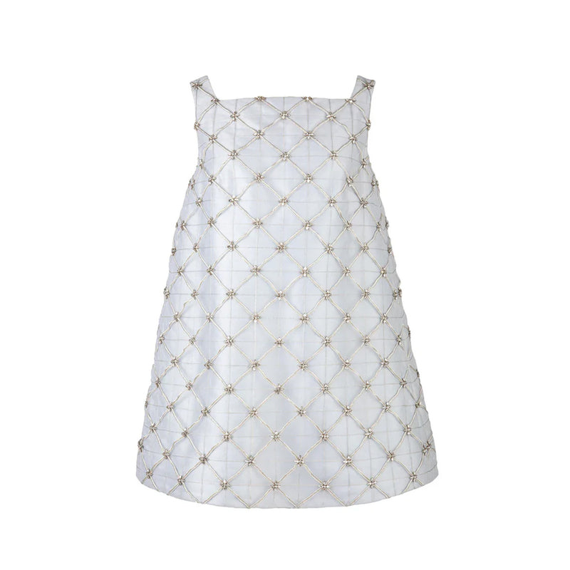 OTM Exclusive: Beau Crystal Lattice Dress in Ice Blue